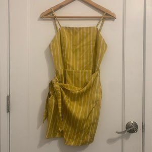 Superdown Small Yellow/Green Striped Dress